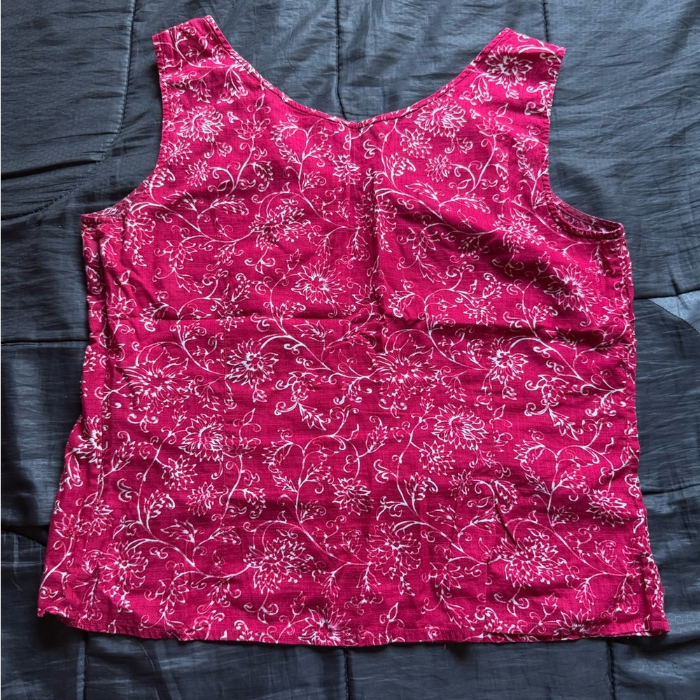 Eddie Bauer Floral Pink Sleeveless Top - Picture 4 of 4